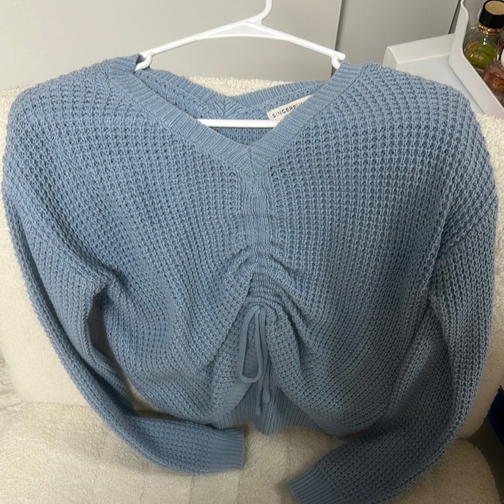 Blue V-Neck Sweater